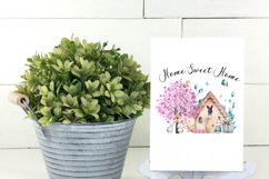 Spring Easter Scene with Bunny Home Sweet Home PNG Design Product Image 2