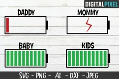 Low Battery Family Shirts SVG PNG JPEG DXF Crafters SVG Product Image 1