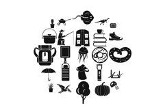 Acquisition of knowledge icons set, simple style Product Image 1