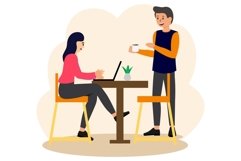 Barista and customer flat ilustration Product Image 1