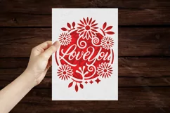 Papercut Love You Card Cover with Flowers and Curls Design Product Image 3