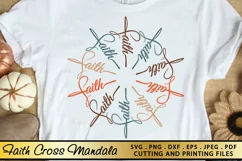 Faith Cross Mandala SVG PNG EPS DXF Cutting and Printing Product Image 1
