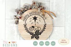 Happy birthday Jesus, svg file, Christian christmas design Product Image 1