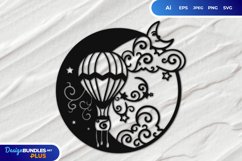 Hot Air Balloon Papercut Product Image 1