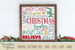 Christmas Words SVG - Christmas Subway Sign SVG - DXF - PNG Product Image 1
