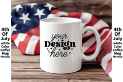 4th of July white 11oz blank coffee mug mockup Product Image 1
