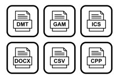 Set Of File Formats Icons Product Image 1