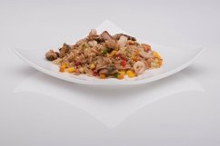 Salad in a white plate on a white background Product Image 1