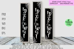 Trick or treat vertical sign svg, halloween wood sign svg Product Image 1