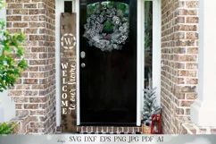 SVG Welcome To Our Home Vertical Porch Sign | Farmhouse SVG Product Image 3