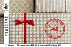 Christmas stamps SVG| North Pole stamp SVG| Santa Sack SVG Product Image 1