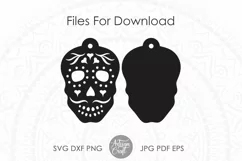Skull earrings SVG, Laser cut file, Day of the dead Product Image 2