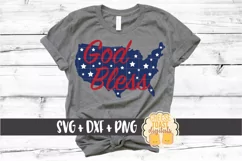 God Bless - Fourth of July SVG PNG DXF Cut Files Product Image 1