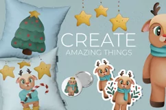 Oh my deer Cute Clipart Christmas Clipart Illustrations Product Image 3