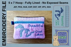 ITH Beautiful Great Lakes Zipper Bag Zipper Bag - Lined, 5X7 Product Image 1