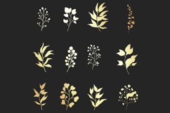 Valentine Gold Leaves PNG Golden 36 Elements Product Image 4