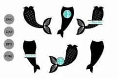 Mermaid Tail SVG, Mermaid Monogram SVG, Mermaid Svg, Mermaid Product Image 1