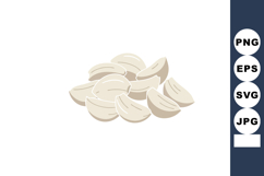 Garlic Cloves Pile Illustration with White and Beige Tones V Product Image 1