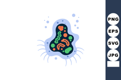Single cell microorganism vector illustration with colorful Product Image 1