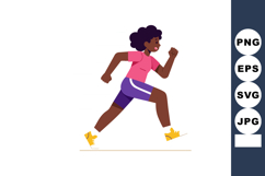 Woman running exercise in pink shirt purple shorts yellow sh Product Image 1
