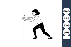 Woman pushing against wall exercise for strength and fitness Product Image 1