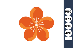 Orange flower vector illustration with simple design and bri Product Image 1