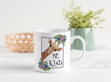Be Kind Sublimation | Giraffe Sublimation | Floral Frame Product Image 3