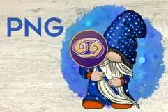 gnome zodiac sign cancer png file sublimation Product Image 1