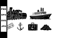Vintage train steam locomotive steamship anchor suitcase coa Product Image 1