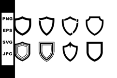 Shield icons vector set with outlined and solid styles for d Product Image 1
