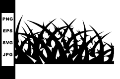 Black silhouette of sharp thorny bush vector illustration de Product Image 1