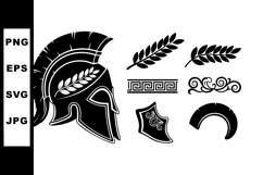 Ancient Greek Spartan Helmet with Olive Branch and Classic O Product Image 1