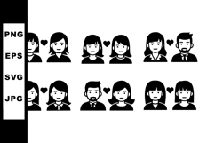 Diverse people with love hearts vector illustration showing Product Image 1