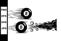 Eight ball vector illustration showing motion and speed with Product Image 1