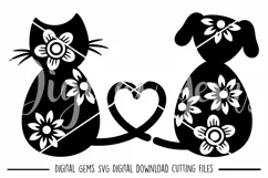 Cat and Dog lover SVG / PNG / EPS / DXF files Product Image 1