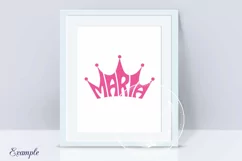 Maria SVG Word Art in crown shape Product Image 2
