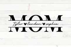 Mothers Day svg, mom svg, mom kid names split monogram Product Image 1