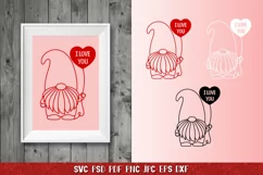 Gnome Valentine SVG,Balloon SVG,I Love You SVG,Plaid Gnomes Product Image 9