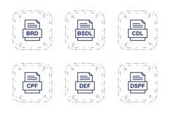 Set Of File Formats Icons Product Image 1