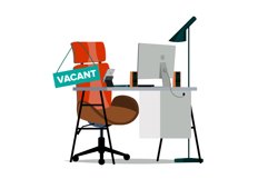 Vacancy Concept Vector. Office Chair. Vacancy Sign. Modern Product Image 1