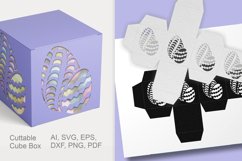 Patterned Easter Eggs Cuttable Cube Gift Box SVG EPS AI Product Image 2