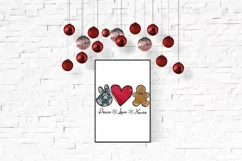 Peace Love Christmas Sublimation Design PNG Product Image 6