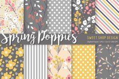 Digital Paper SPRING POPPIES, 12x12, Set of 10 Papers Product Image 1