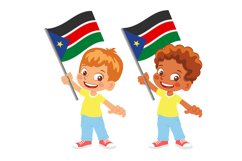 South Sudan flag in hand set Product Image 1