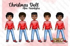 Christmas Boy Nicholas with curly Afro hairstyles Clipart Product Image 1