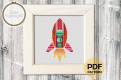 Spaceship Cross Stitch Pattern - Instant Downlod PDF Product Image 1