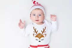 Reindeer svg, reindeer face cut file, christmas svg ormament Product Image 2