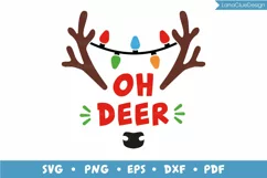Oh Deer - Christmas Reindeer SVG PNG DXF EPS PDF Product Image 2