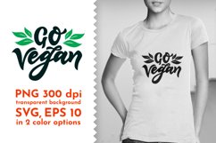Motivational quote Go vegan. SVG, PNG, EPS Product Image 1