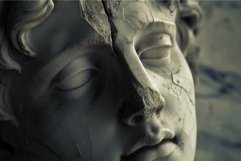 Close-up of a cracked classical sculpture Product Image 1